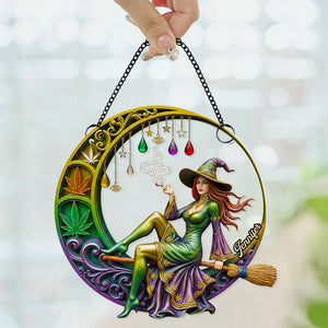 Chill Broom Girl Suncatcher Ornament Personalized Gifts for Fantasy Lovers 03NADT230725