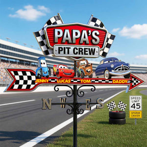 Papa’s Racing Metal Weather Vane - Personalized Gifts For Dad 05padt150526