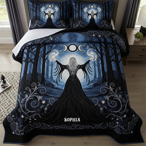 Mystic Witchcraft Quilt Bed Set, Personalized Gifts For Wicca Witch 04qhtn280725