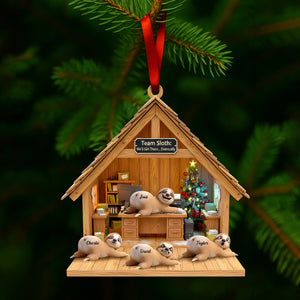 Happy Workplace Sloth Ornament - Personalized Gifts For Coworkers 05OHLU141125