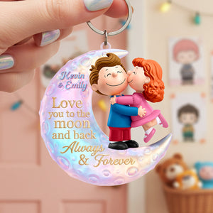Love You To The Moon And Back Keychain - Personalized Gifts For Couple 01huta290126