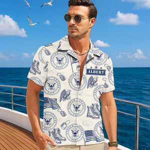 Bold Patriotic Hawaiian Shirt - Personalized Gifts For Soldier 02huqn210625