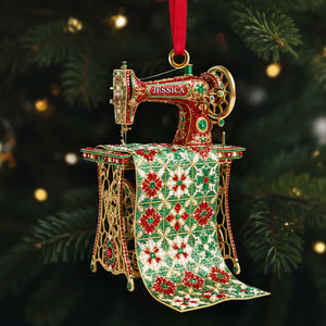Sparkle Sewing Machine Ornament- Personalized Christmas Gifts For Sewing Lovers 05OHLU181025