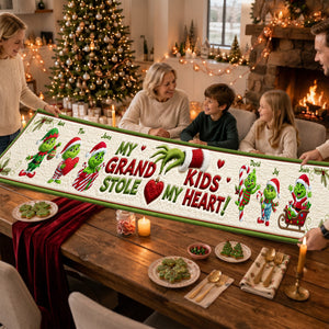 Little Green Mischief Table Runner - Personalized Christmas Gifts For Grandma 02nalu190826-Homacus