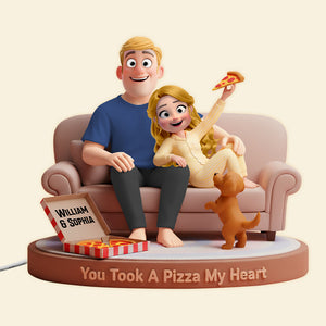 Sofa Pizza Couple Acrylic Light Box Personalized Gifts 01totn291125