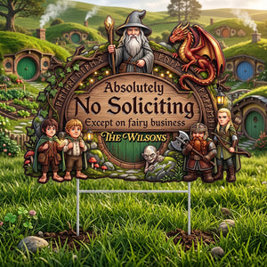 Absolutely No Soliciting Yard Sign - Personalized Gifts 01natn050826