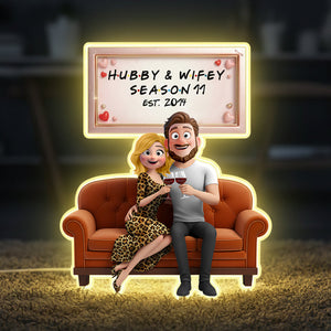 Romantic Couple Acrylic Light Box - Personalized Gifts For Couple 04natn081225