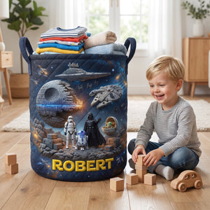 Space Quilted Laundry Basket - Personalized Gifts For Space Lovers 01OHQN130726