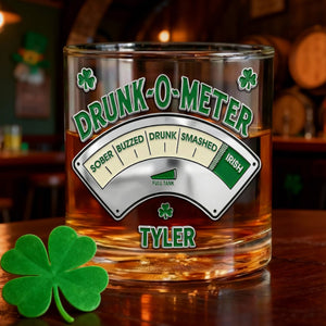 St Patrick's Day Drunk 11oz Round Glass - Personalized Gifts For St Patrick's Day 05HULU201225