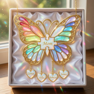 Butterfly Mom Suncatcher Ornament - Personalized Gifts For Mother's Day 01nalu170326