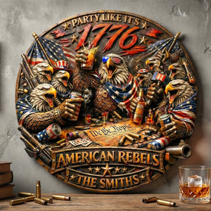 USA Independence Party Metal Sign - Personalized Gift For Patriot Family 01TYQN050326