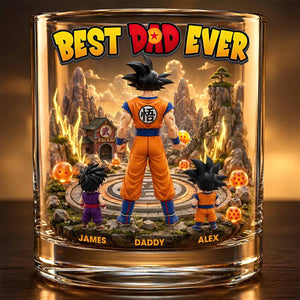 Best Power Dad Ever Round Glass Personalized Gifts For Dad 02TYDT140526
