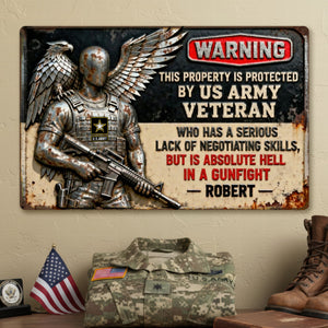 This Property Is Protected Print Metal Sign - Personalized Gifts For Veteran 02tgqn171225