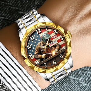 Personalized Christmas Gifts For Welder Stainless Steel Men's Watch 01hutn250725