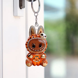 Pumpkin Cute Monster Personalized Gifts For Horror Fans Keychain 01tgtn140825
