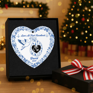 Personalized Christmas Gifts For Pregnant Women Heart Ceramic Ornament 03kita170925