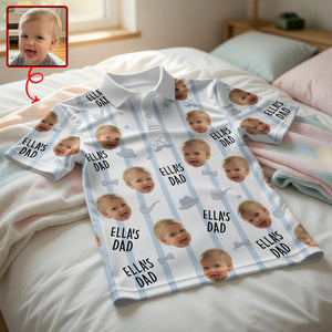 Custom Photo Adorable Baby Dad Polo Shirt, Personalized Gifts For Dad & Grandpa 04qhqn080526