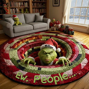 Grumpy Green Monster Quilted Round Mat - Personalized Gifts For Movie Lovers 05TGLU300925