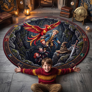 Enchanted Phoenix Quilted Round Mat - Personalized Gift For Fantasy Lovers 04HUTN280726