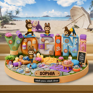 Cute Monster Yogini Acrylic Plaque - Personalized Gifts For Yoga Practitioner 03OHLU200625