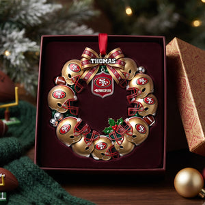 Helmet Wreath Ornament, Personalized Gifts For Sport Lovers 06qhlu171026