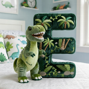 Alphabet Initial T-Rex Custom Shape Pillow - Personalized Gifts For Kids 01pgqn101225