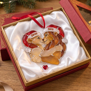 Affectionate King & Queen Sea Glass Effect Ornament, Personalized Gifts For Couple 03qhtn091026