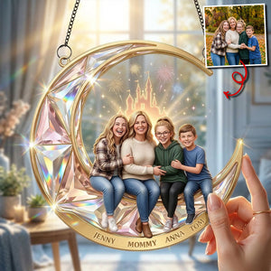 Custom Photo Family suncatcher - Personalized Gifts For Family Suncatcher Ornament 03NATN200326