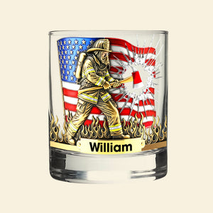 Patriotic Firefighter Drinking Glass – Personalized Gifts For Firefighter 04hyqn080925