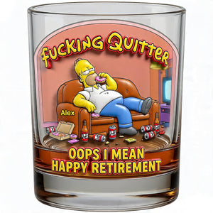 Retired Round Glass - Personalized Retirement Gifts 03todt180626