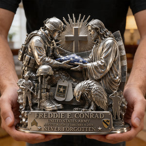 God Bless Our Veteran Plaque - Personalized Keepsake To Remember Veteran 03qhtn190626