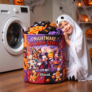 Lovely Nightmare Quilted Laundry Basket - Personalized Halloween Gifts 04tydh050826