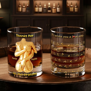Sexy Hugging Couple Round Glass - Personalized Gifts For Couples 02NALU201125