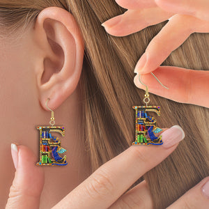 Magical Book Earrings With Initial - Personalized Gift For Book Lovers 07NALU210625