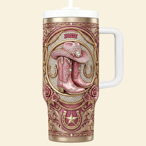 Vintage Western Cowgirl 40oz Tumbler - Personalized Gifts For Cowgirl 01NADT110226