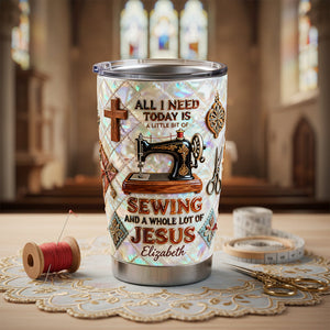 Sewing With Faith 20oz Tumbler - Personalized Gifts For Sewing Lovers 01pata291225