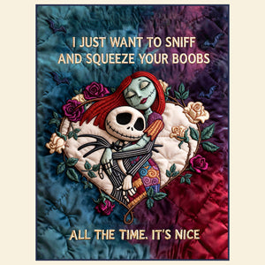Spooky Romantic Couple Blanket, Personalized Gifts For Couple 03qhtn101225