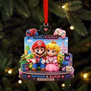 Gaming Couples Acrylic Ornament - Personalized Christmas Gifts For Couple 07tolu030826