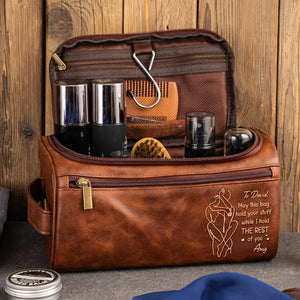 Personalized Gifts For Him Leather Toiletry Bag 01pgtn041225 - Toiletry Bag - GoDuckee