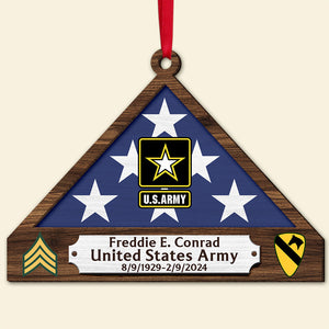 Personalized Memorial Ornament For Veteran, Folded Flag 01qhqn151024 - Ornament - GoDuckee