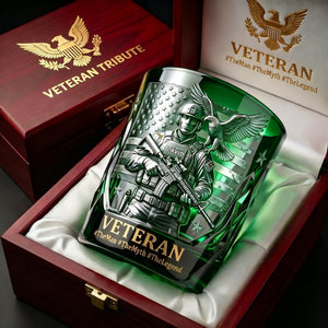 Fierce American Veteran Drinking Glass - Personalized Gifts For Veterans 01tglu290526