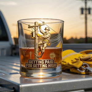 Proud Lineman Round Glass - Personalized Gifts For Workers 01PGQN100626