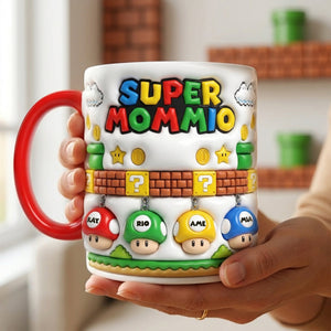 Retro Game Mom And Kids Coffee Accent Mug - Personalized Gifts For Mother's Day Coffee Mug 03NALU020426