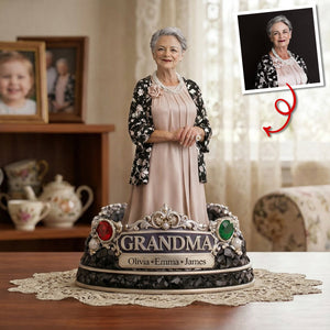 Cherished Grandma Shaped Plaque - Personalized Custom Photo Gift For Grandma 01TOTN180326
