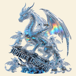 Magnificent Ice Dragon Mom Acrylic Plaque - Personalized Gifts For Mom 02QHDT200426