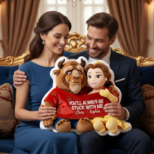 Fairy Tale Couple In Cute Shirt Shaped Pillow, Personalized Gifts For Couple 03QHLU111225