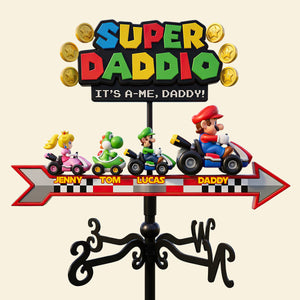 Retro Game Runner Metal Weather Vane - Personalized Gifts For Dad 03nadt120526
