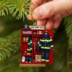 Firefighter Locker Acrylic Ornament, Personalized Christmas Gifts For Firefighter 06qhtn040625-Homacus