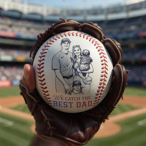 Catch The Best Dad Baseball Ball Custom Photo Gifts For Baseball Dad 05qhlu090526