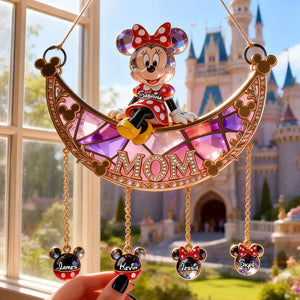 Mom with Kids Charms Suncatcher Ornament - Personalized Gifts For Mom 02kita170326